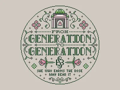 Cross Stitch Inspired Illustration boho botanical cottagecore cozy cross stitch editorial embroidery floral folk art illustration magazine pixel art rose rustic