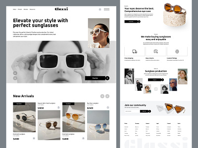 Sunglass ecommerce / web design / landing page / UI/UX design branding clean creative designer e commerce ecommerce website figma landing page graphic design landing page landingpage ui minimal minimalist modern professional sunglasses website ui design uiux design web design web ui ux website design website mockup