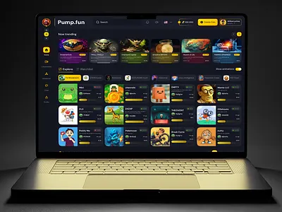 Meme Trending Token Listing blockchain ui creative dashboard crypto community crypto dashboard crypto trends crypto ui dark mode launchpad leader boards meme coin memetoken modern ui token board token listing trending page web app design web design web site web3 web3 design