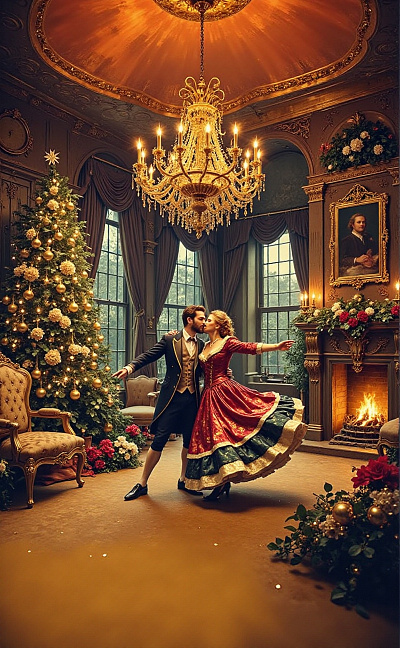 Tripping the lights fantastic on YULETIDE cover art work graphic design historical romance regency yuletide