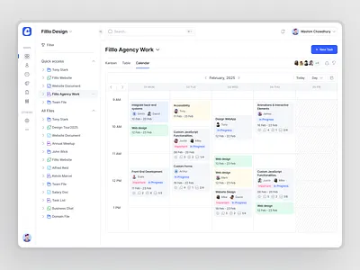 Clorio - Calendar View Page Design calendar design calendar view dashboard date management portal progress saas saas webapp software task time ui ui design uiux website
