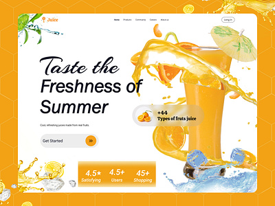 Fresh Juice Landing Page UI Design 3d apps branding clean dashboard design design ecommerce fresh fruits graphic design health juice logo typography ui uiux ux web design website website concept