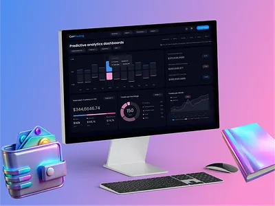 Coin Tracking - Predictive analytics dashboards ai applied to specific visuals crypto crypto wallet cryptocurrency app dashboard dashboard component tags defi desktop animation for the ai digesto ai dashboard distribution hero section product design saas dashboard treemap dashboard user friendly web app