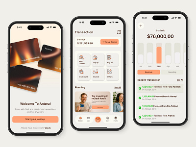 Finance - Mobile App aplication app bank card design finance financial management mobile orange product project supitar ux web app