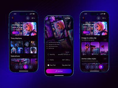 Genni - AI Image Generator Application ai bot app ai mobile app app design app ui art ai art generator artificial intellegent genni app illustration image generator image generator app ios mobile app modern photo product design text to image ui ui design ui ux design