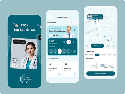Doctor Appointment & Healthcare Service App application appointment clean ui consultation app doctor doctors app health healthcare hospital medical app medical assistance medicine minimal design mobile mobile app treatment ui ux video all app webdesign zoom