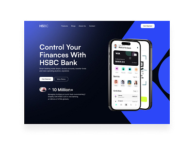 Finance Website Design I Landing Page UI bank app finance app finance website header hero hero image landingpage luxury modern design saas landing page ui ui ux design ux design web design website