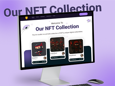 Our NFT Collection Nexon / Web3 Landing page futuristicdesign nftcollection nftlandingpage nftmarketplace nfts ai our nft collection