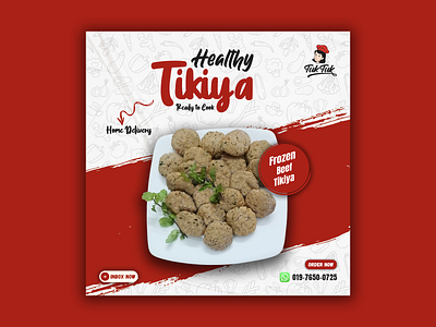 Home-Made Frozen Food Social Media Post Design beeftikia food frozen healthy homemade social media post tikiya