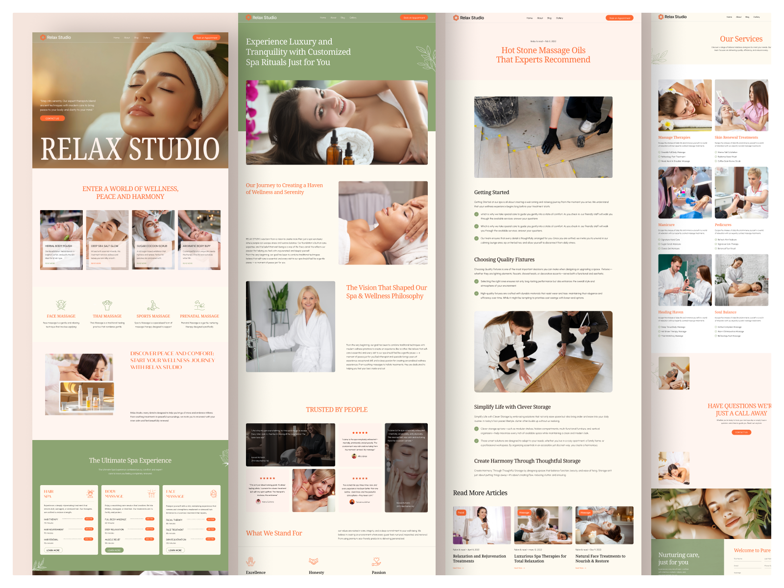 Example of Spa & Beauty Landing Page –Full Website