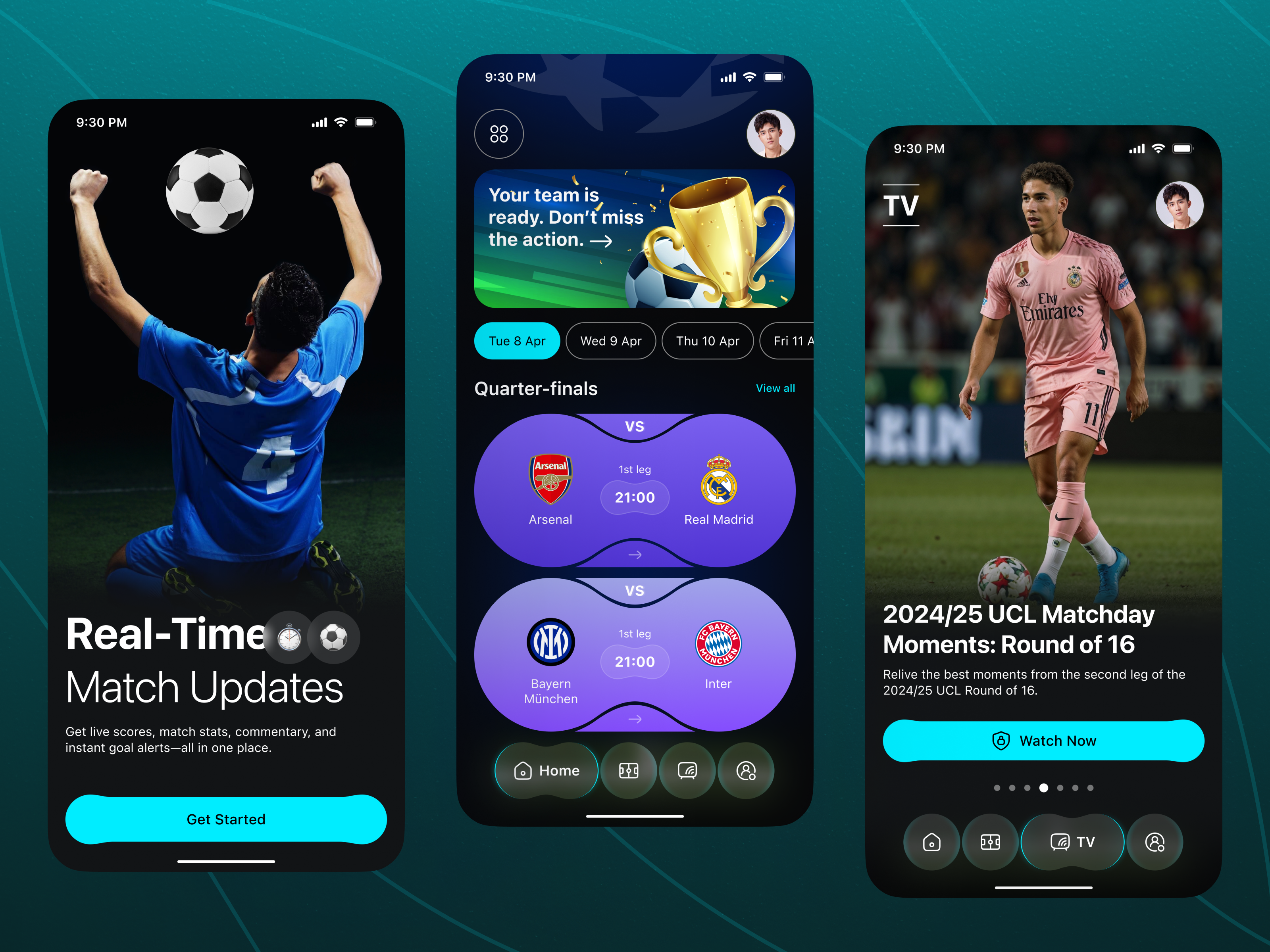 Example of Sports Mobile App Design