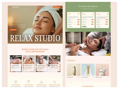 Spa & Beauty Landing Page –Full Website beauty website full website design homepage landing page design service design ecommerce design skin care design spa and beauty spa landingpage spa shop ui design ux design web design website design website redesign