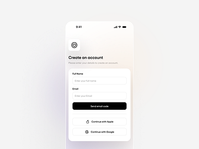 Sign up UI account app design ios login minimal mobile sign in sign up ui ux