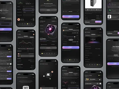 Crypto Mining Dashboard – Dark 🔥 app btc calc crypto design exchange fintech fpps market mining mobile store swap trend ui uidesign uiux wallet