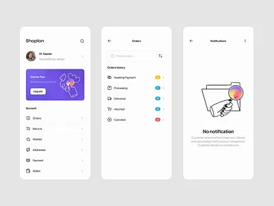 Shoplon e-Commerce UI Kit II after effects animation design mobile app motion motion design ui ui8