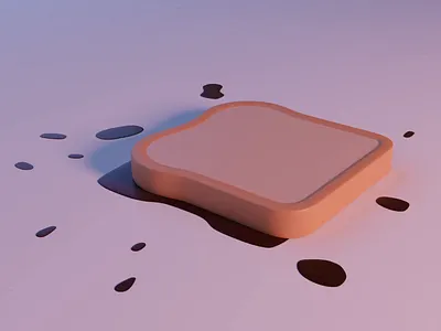 Bad Day Series 3D - Episode 6 3d animation art bread butter cartoon design drop illustration motion peanut toast