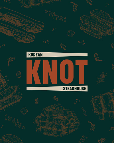 Knot Steakhouse Branding brand design brand identity branding graphic design illustration logo logo design menu design