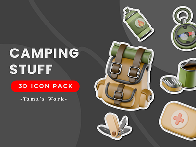 CAMPING STUFF - 3D ICON PACK 3d blender cycle icon illustration sticker ui