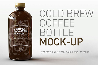 Cold Brew Coffee Bottle Mock-Up beverage blue violet bottle coffee cold brew cold brew coffee bottle mock up glass juice mock up moonshine squealer