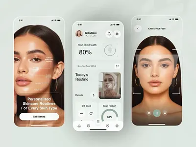Skin Care App design beauty product beauty products beauty salon cosmetic packaging cosmetics cosmetics app cosmetology product app ecommerce health minimal mobile app mobile app design organic skincare personal treatment shopping app skin skin care app skincare startup ui