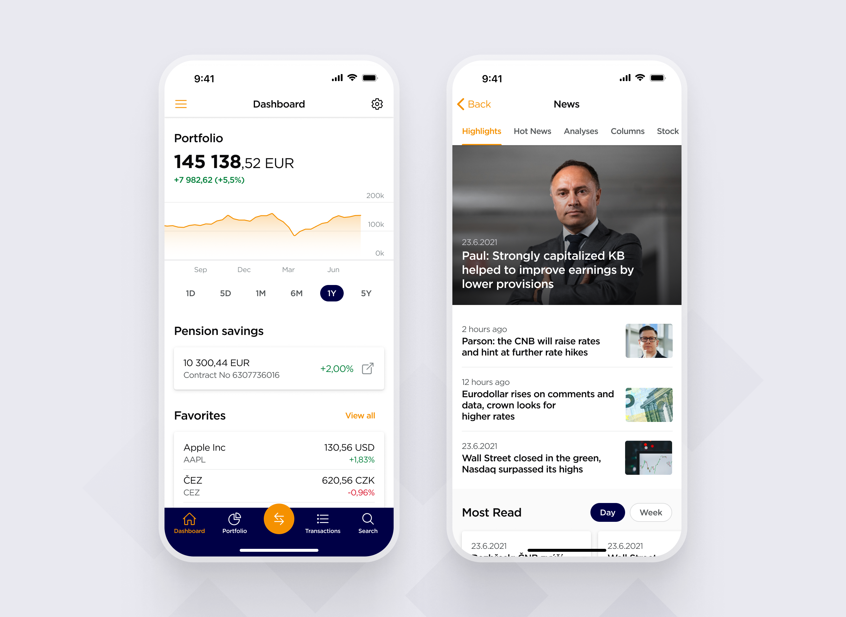 Patria Finance analysis analytics app bank chart design dribbble finance graph invest investment mobile money news patria portfolio trading trend ui ux