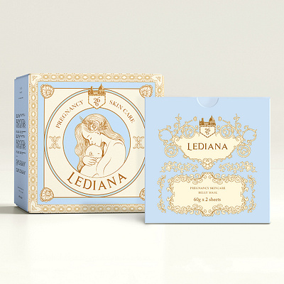Premium Skincare Package Design for Maternity Brand “LeDiana” branding cosmetic brand design illustration logo logo design package package design