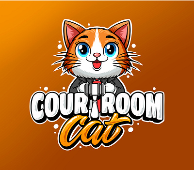Court Room Cat animal businesslogo cartoon cat graffiti graphic design lettering logo typography