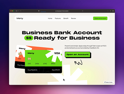 Meny - Banking Website banking economy finance financial flat gradient landing page screen wallet website