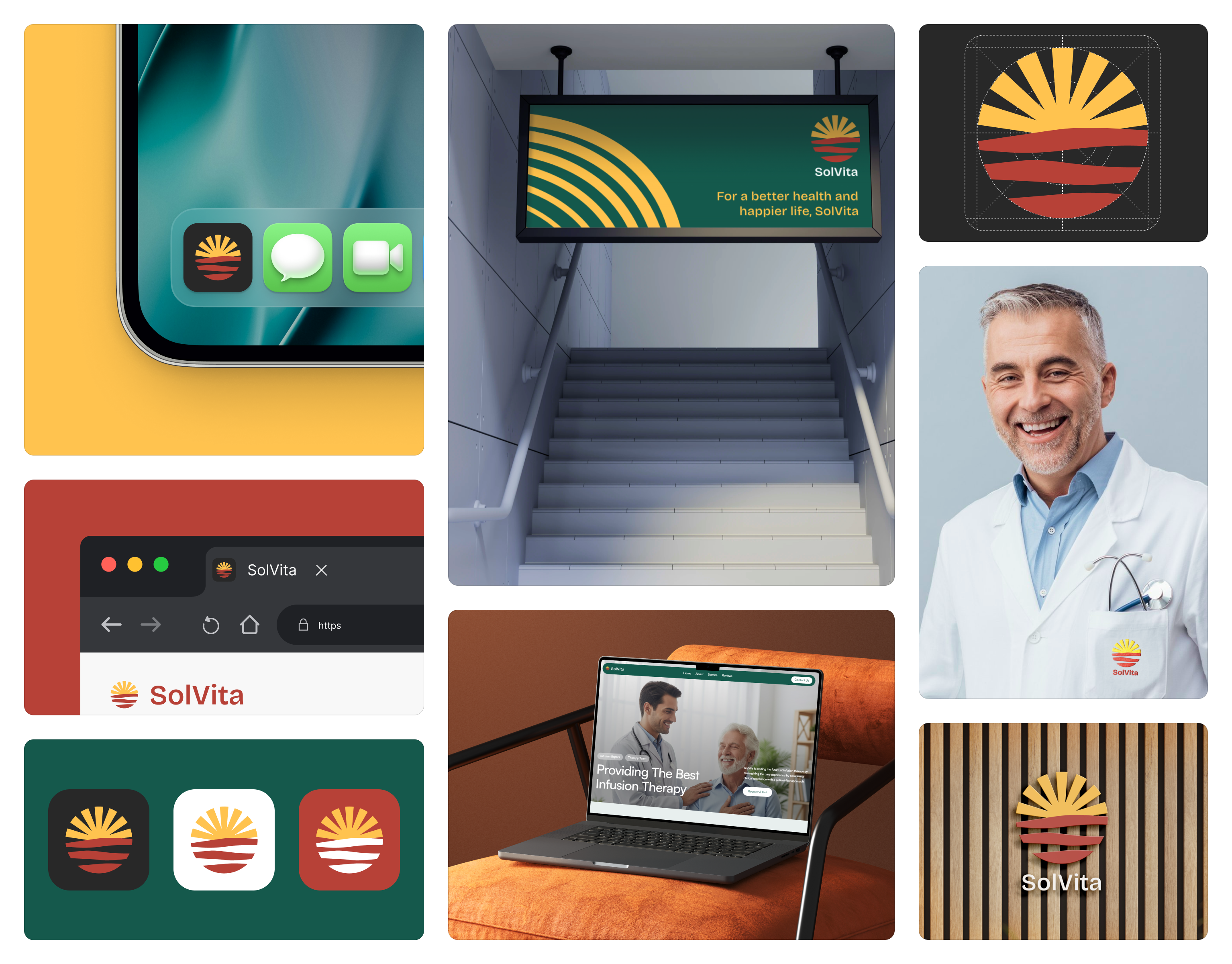 SolVita — Infusion Therapy, Healthcare Logo & Brand Identity dashbloom