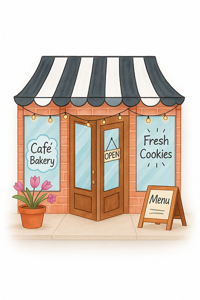 Café Fronts Sketches artwork cafe design digitalart drawing illustration illustrationart sketch watercolor