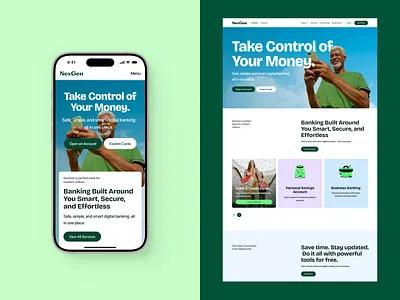 NexGen | Digital Banking Landing Page Website bank bank landing page banking branding crypto crypto landing page digital banking finance financial fintech graphic design inspiration landing page minimal money ui ux wallet web design website website design