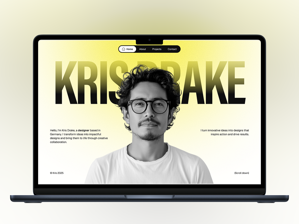 Kris Drake - Personal Portfolio Hero Section