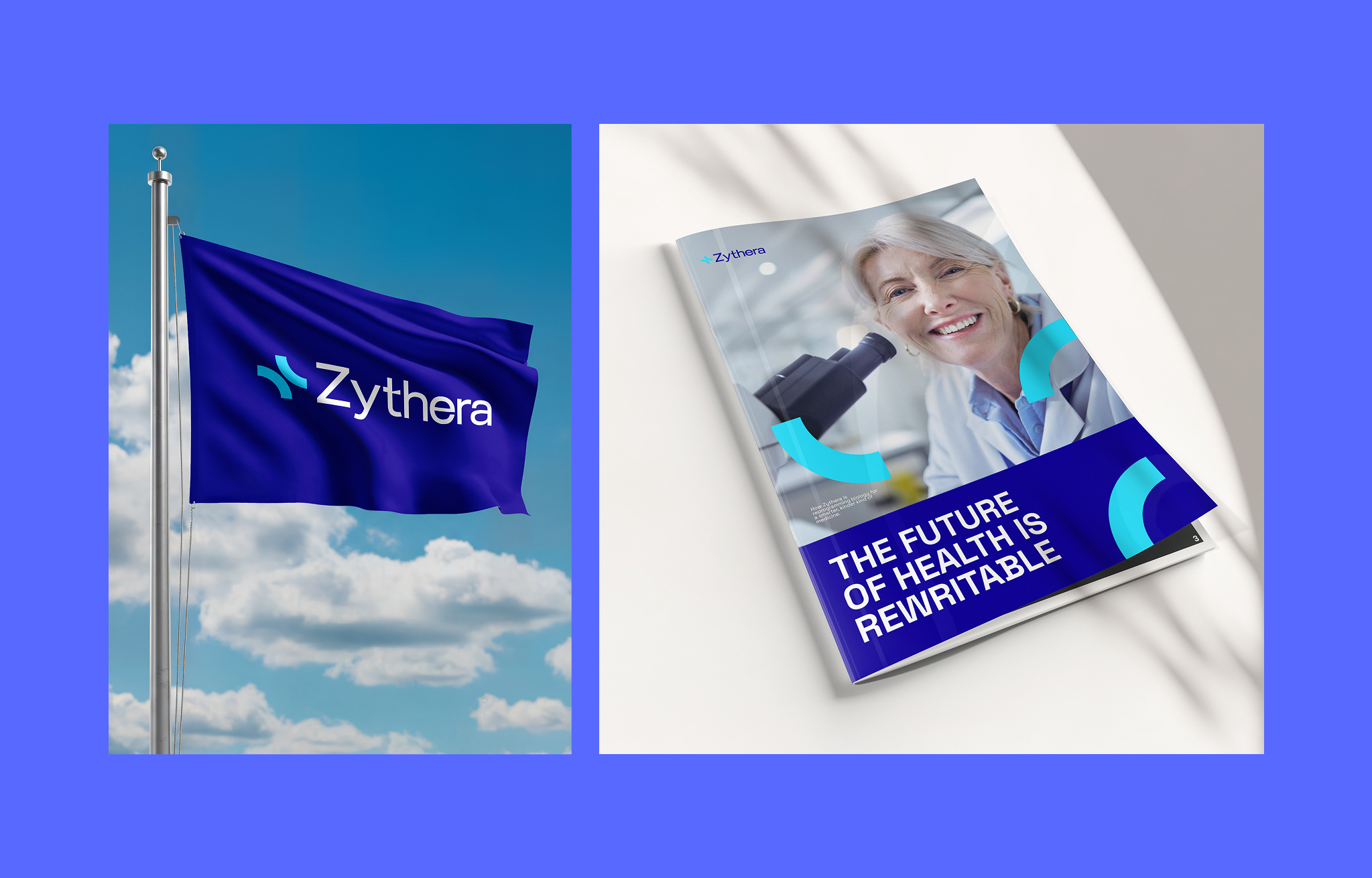Flag and Brochure Design for Biotech Brand – Zythera branding corporateidentity design graphic design logo