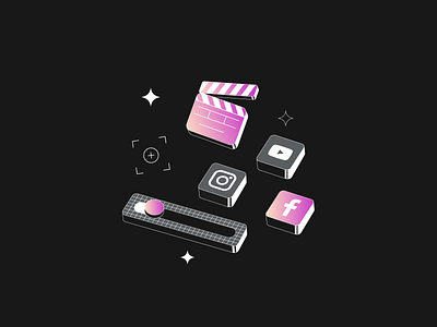 Video editor camera colorful colors concept design editor facebook flat gradient icon illustration illustrator instagram play style vector video youtube