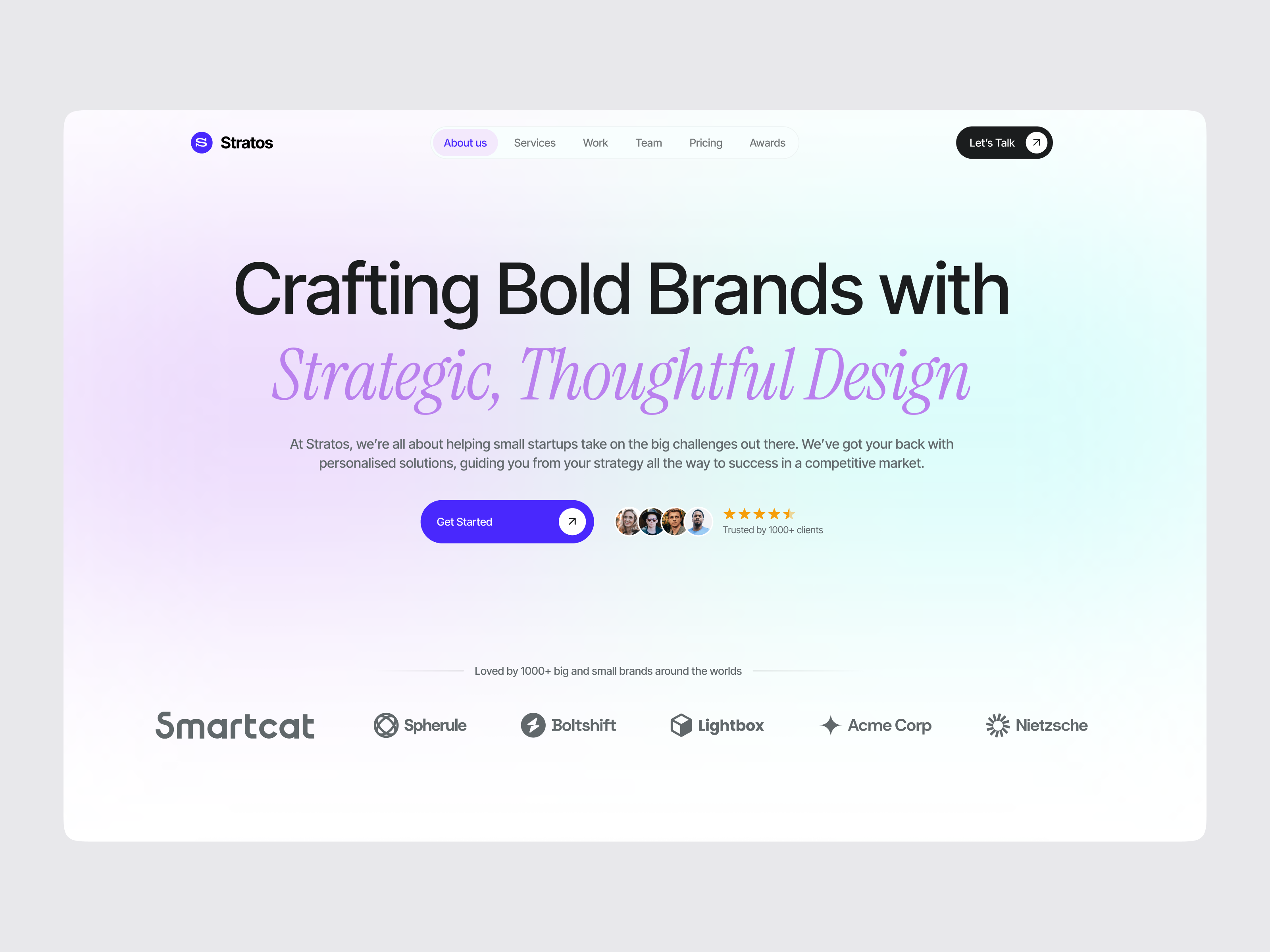 Agency Website Hero Section UI/UX Design interface product service startup ui ux web