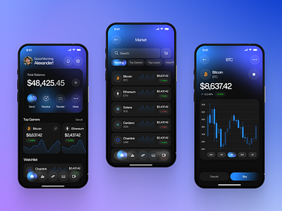 Crypto App UI/UX Design | Artxis app design artxis clean crypto app crypto app design crypto currency crypto wallet defi app finance app finance app design fintech app minimal design mobile app mobile trading online banking product design trading app ui design wallet app