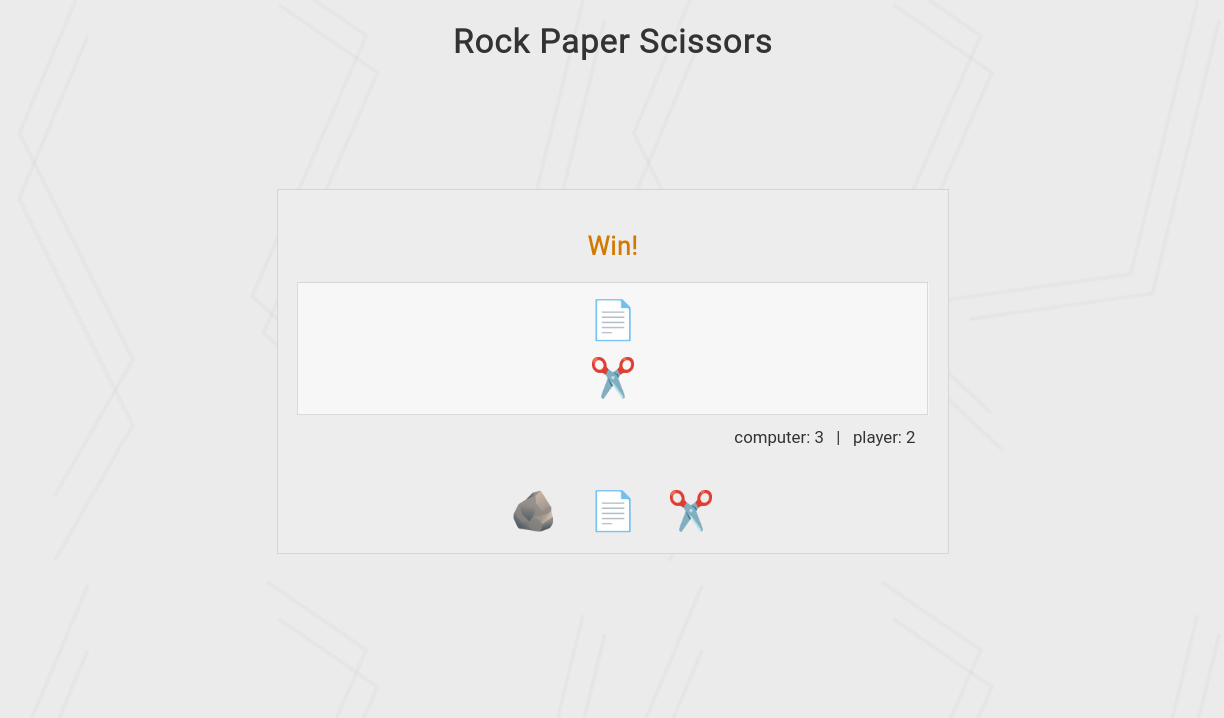 Rock Paper Scissors UI (screenshot) css game html javascript page rock paper scissors screenshot ui ux web design webdesign