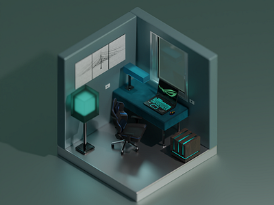 Gamer's room 3d 3dart b3d blender blender 3d blender 3dart blender3d cyclesrender design gaming graphic design graphics illustration isometric render