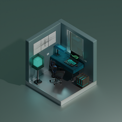 Gamer's room 3d 3dart b3d blender blender 3d blender 3dart blender3d cyclesrender design gaming graphic design graphics illustration isometric render