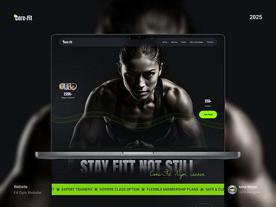 Core Fit Fitness & Gym Landing Page clean ui darkmode exercise fitness fitnessapp gym health landingpage modern sport training uxui website workout