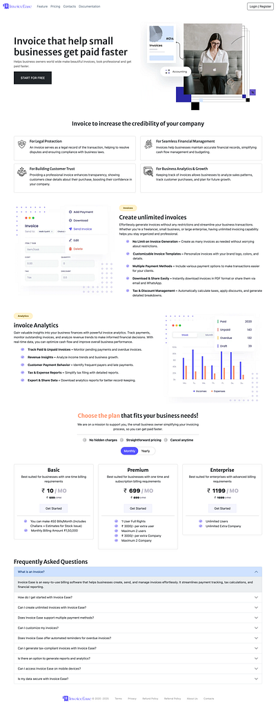 Invoice Ease Application - Simplify your billing process invoice app ux ui design