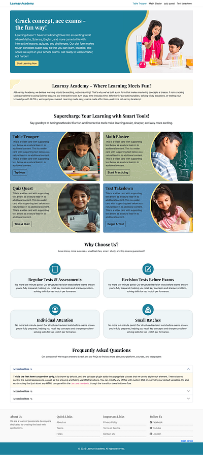 learnzy-academy tution center ui design