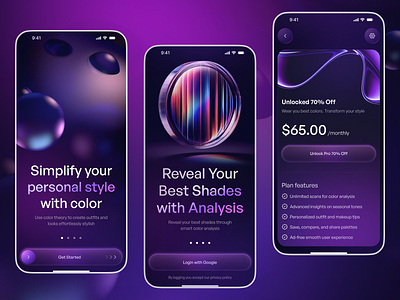 AI- Color Analysis Mobile App ai ai assistant ai design app design beauty app color analysis color matching color palette color trends colordoll colormap ai fashion tech i brain mobile app personal palette seasn ai smart color style app ui ux vivaldi color