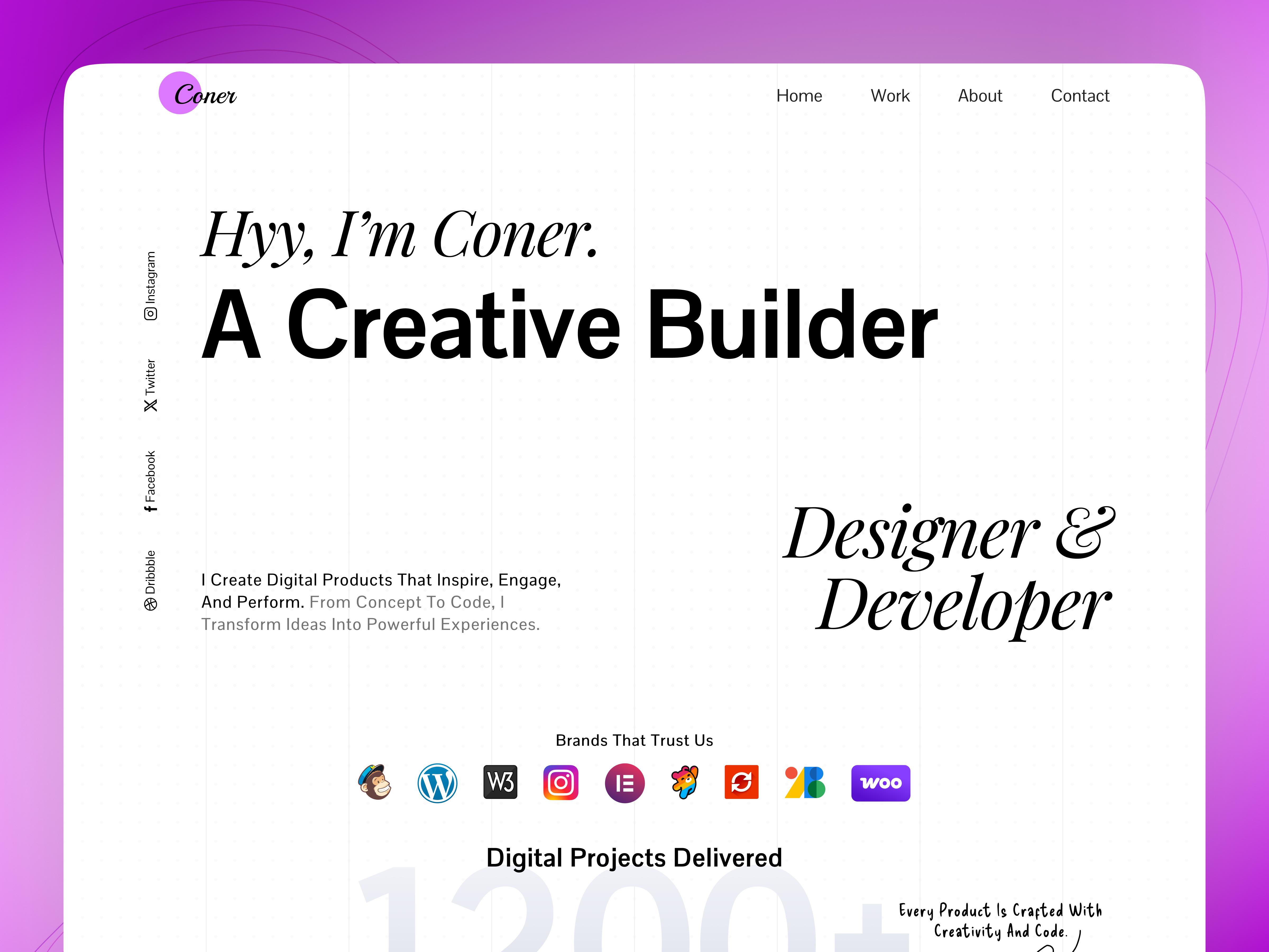 Creative Builder 👨‍💻 creativeportfolio minimalui portfoliowebsite uidesign webdesign