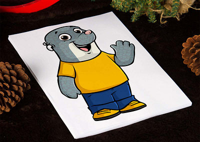 Cartoon mascot of a seal 3d abrang animation branding cartoon cartoon character design design character fiverr graphic design graphicart illustration logo motion graphics ui