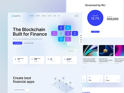 Injective app bitcoin blockchain crypto defi ethereum finance landing page token trading ui ux
