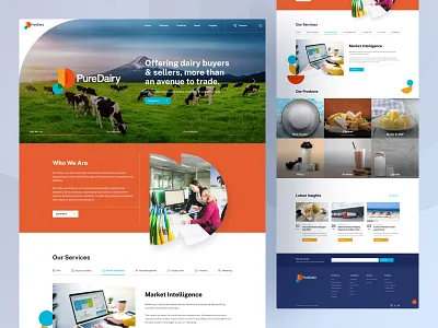 PureDairy - Dairy Product Website agriculture best design 2022 clean ui dairy farm dairy products dribbble best shot ecommerce fresh food healthy food landing page online shop trendy uiux design ux design website design