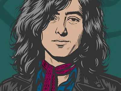 Jimmy Page illustration potrait