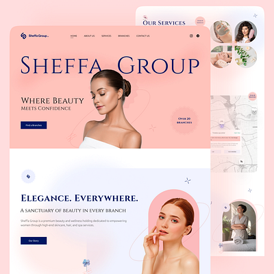 SHEFFA GROUP application beauty design figma hair meakup resort salon spa ui ux web webiste
