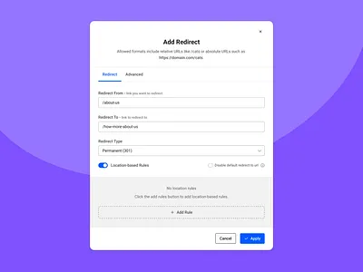 URL Redirection Modal design ui ui ux ux